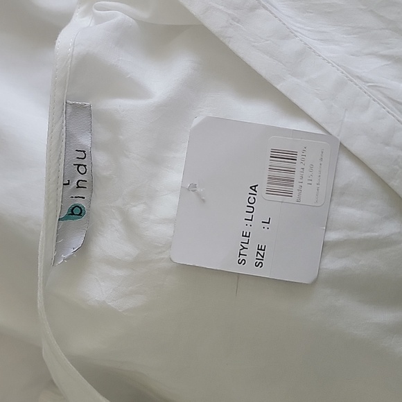 Bindu NWT LG Lucia Tunic or Beach Cover Up with Embroidered Sleeves - Picture 4 of 4